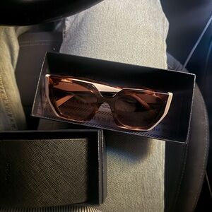 Prada Brown and Cream Sunglasses